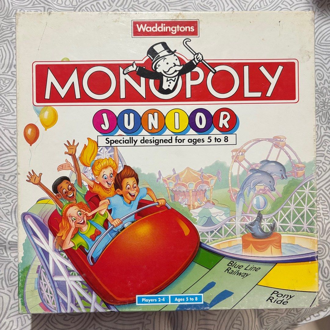 Monopoly Junior – Waddingtons Vintage Edition (Category: Board Games & Puzzles) located in Los Banos. Submitted by _loopee27 (Listing ID 1390118710, Image 1). Description: Monopoly Junior (Waddingtons Edition) A simplified version of the classic Monopoly game, designed for kids ages 5–8. Vintage edition made in Ireland – harder to find compared to modern versions! 📦 Condition: • Used but complete set • Box shows signs of wear, but all components