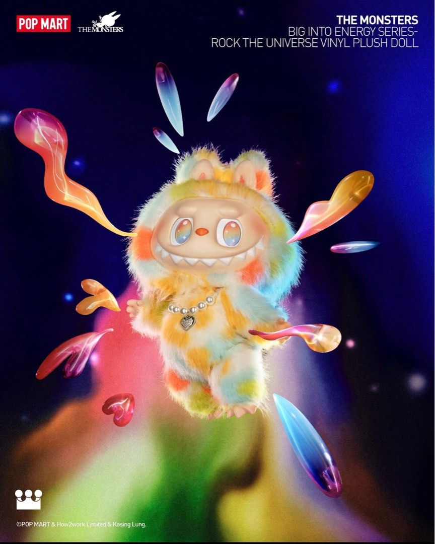 ラブブ　ROCK THE UNIVERSE Vinyl PlushDoll Pop Mart Labubu The Monsters Big into Energy Series Rock The