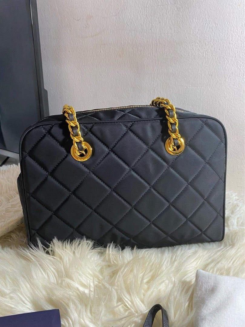 Preloved Prada Classic Impuntu (Category: Luxury Bags & Wallets) located in Manila. Submitted by bagsandmanymanymore1 (Listing ID 1357411771, Image 2). Description: Preloved Prada Black and gold Size 30cm Chain with lock set Lampo zipper Good condition Please read before you order 👉🏻❗️Payment first before shipping ❗️Cut off time of payment 11am sameday delivery ❗️NO MEET UP / NO PICK UP ❗️ORDER CANNOT BE CANCELLED ❗️PLEASE DON’T BUY IF YOU ARE 