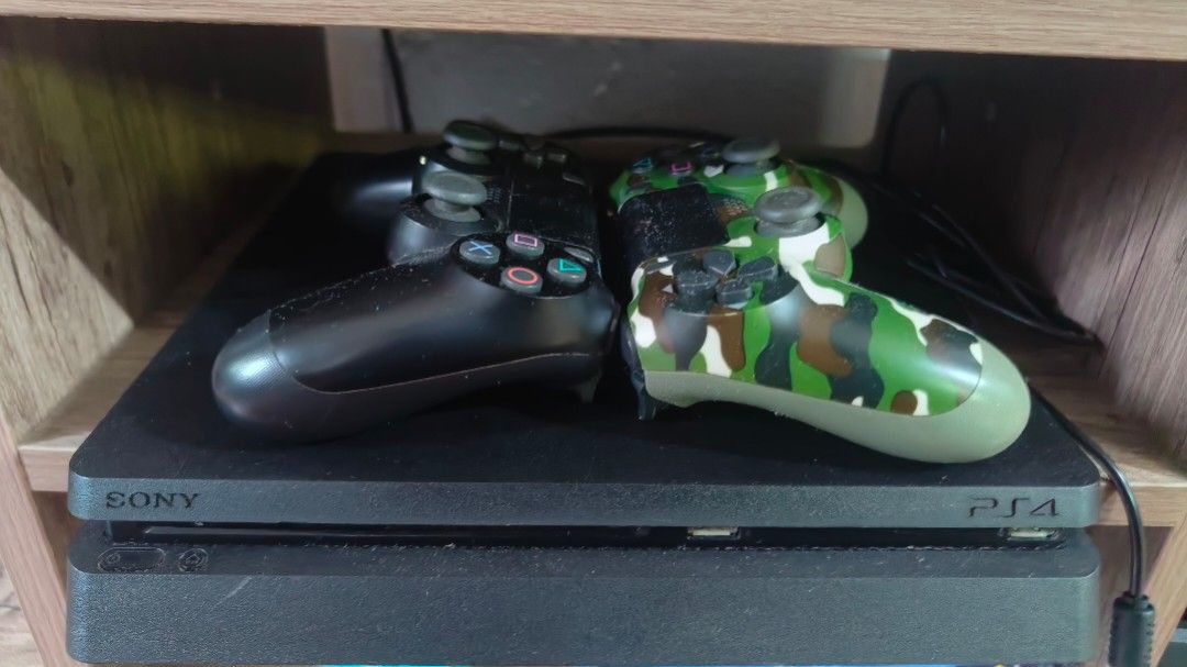 Ps4 Slim 1TB with Box and 2 Controllers (Category: PlayStation) located in Manila. Submitted by swiftdeer.83989c (Listing ID 1389340351, Image 1). Description: Goods na goods! Minsan lang magamit. PM is the 🔑🗝️.