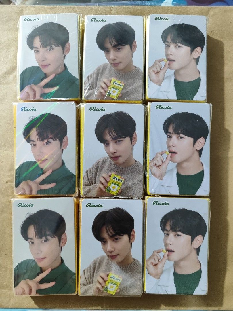Ricola official cha eun woo photocard (Category: K-Wave Merchandise) located in Quezon City. Submitted by hirayakarilagan (Listing ID 1390050228, Image 1). Description: Ricola official cha eun woo photocard selling as set only (3 pcs) no candy included last 1set.