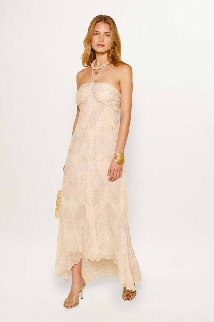 white halter open back dress Essense of Australia Halter Open-Back Sheath