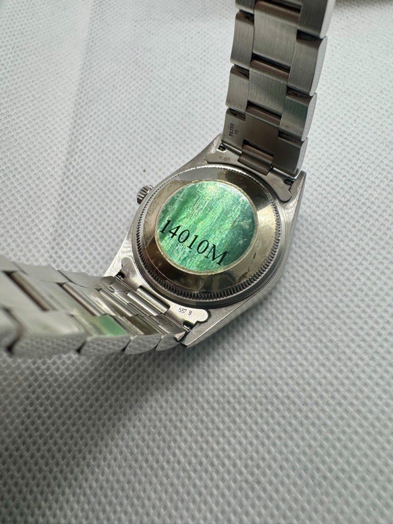 Rolex Airking 14010M Automatic Movement 34MM (Category: Luxury Watches) located in Manila. Submitted by jperks0102 (Listing ID 1390180116, Image 3). Description: Watch with extra links.
