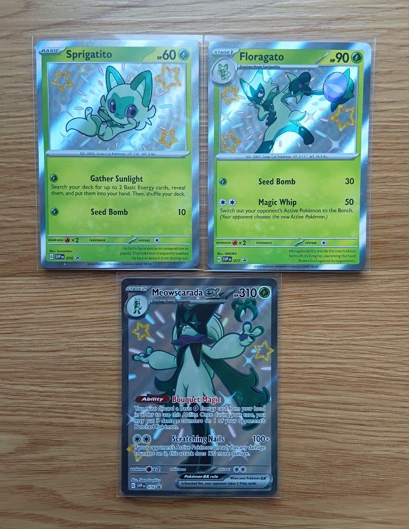 Sprigatito Floragato Meowscarada Promo Paldean Fates Pokemon Pokmon Cards,  Hobbies & Toys, Toys & Games on Carousell