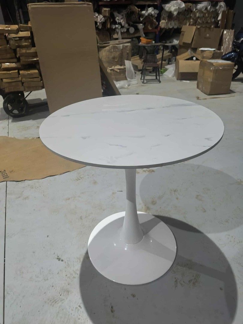Stone Marble Top White Dining Table (Category: Tables & Sets) located in Makati City. Submitted by gineth24 (Listing ID 1390168861, Image 2). Description: Brand New 60cm- 2,200 70cm-2,500 sexy legs +Sf, may vary per location Pm for inquriries.