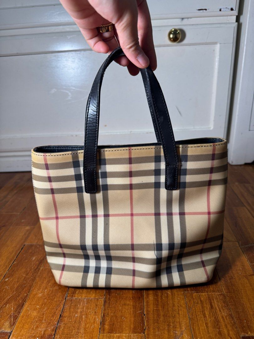 Vintage Burberry Mini Tote (Category: Luxury Bags & Wallets) located in Quezon City. Submitted by jasminelorrainelim (Listing ID 1390181274, Image 3). Description: clean interiors too small for me now. lowballers will be blocked. rfs: i’ve outgrown my collection .