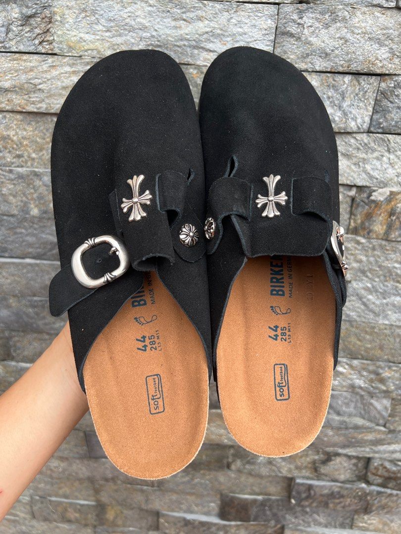 Birkenstock x Chrome Hearts (Category: Slippers & Slides) located in Bacolod City. Submitted by novymae23 (Listing ID 1391840812, Image 3). Description: Birkenstocks x Crome Hearts 'Boston' Size 44 Excellent Condition Pair Only.