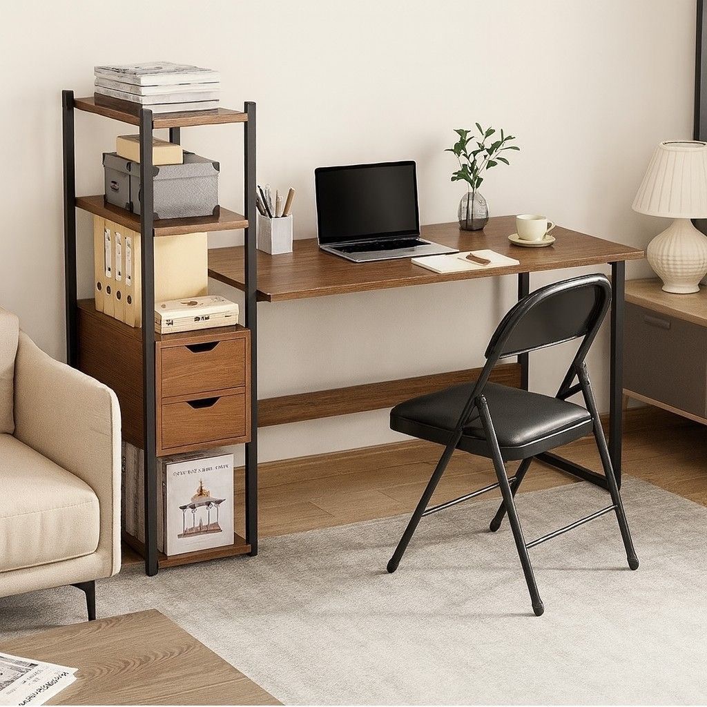 Computer Desk With Shelf | Study Table With Drawers | Work Table With ...