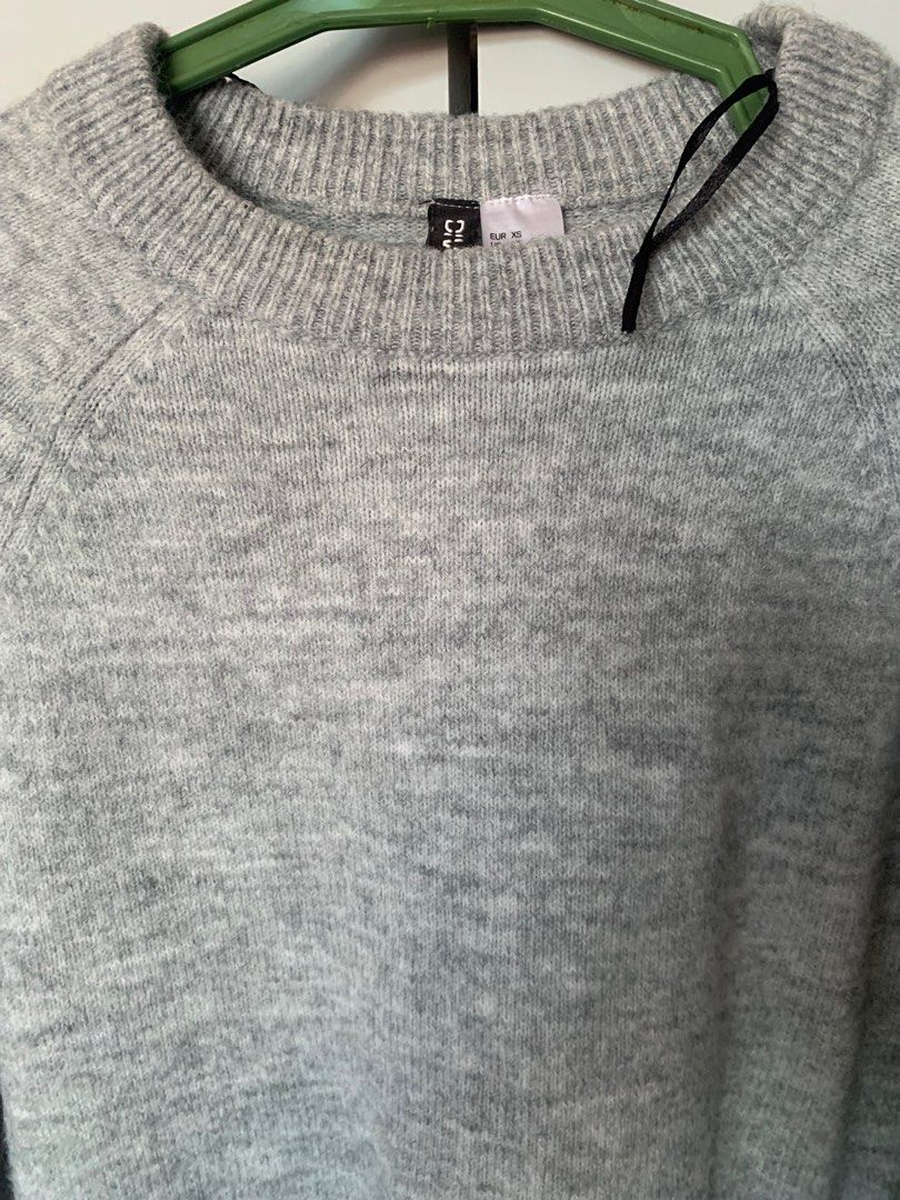 H&M Grey Knit Sweater (Category: Coats, Jackets and Outerwear) located in Biliran. Submitted by wekeepitcircular (Listing ID 1391769980, Image 2). Description: some signs of wear (see close-up photo). Letting go cheap..