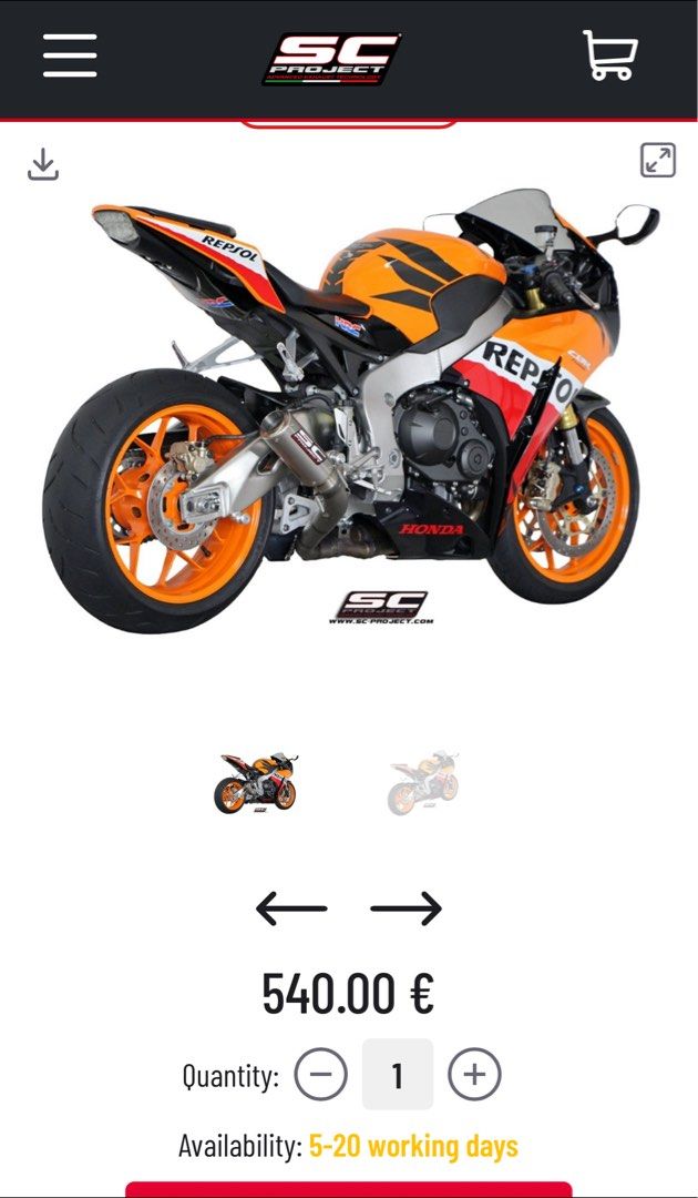 SC Project CR-T Titanium exhaust for Honda CBR1000RR 2008-2013 ABS