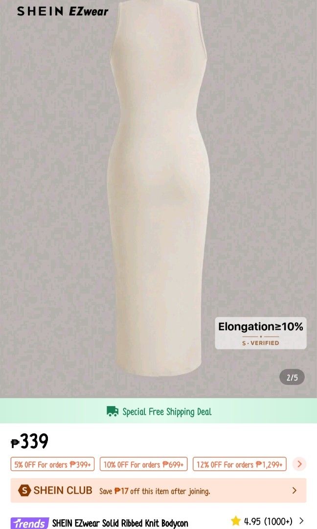Shein bodycon (Category: Dresses) located in Marikina City. Submitted by cbajlog (Listing ID 1391891890, Image 2). Description: Used once.