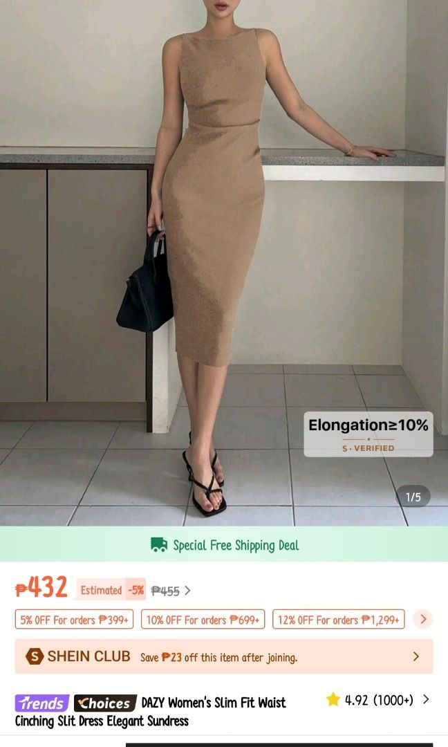 Shein bodycon dress (Category: Dresses) located in Marikina City. Submitted by cbajlog (Listing ID 1391892347, Image 1). Description: Used once.
