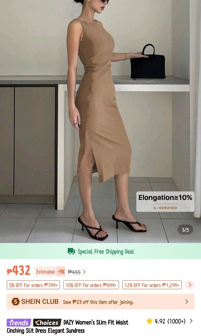 Shein bodycon dress (Category: Dresses) located in Marikina City. Submitted by cbajlog (Listing ID 1391892347, Image 2). Description: Used once.