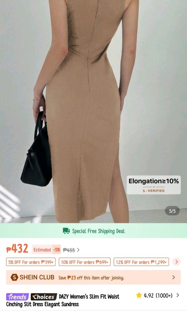 Shein bodycon dress (Category: Dresses) located in Marikina City. Submitted by cbajlog (Listing ID 1391892347, Image 3). Description: Used once.