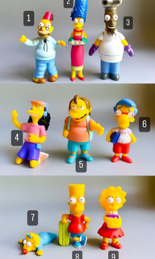 The Simpsons x Burger King 2001 (Category: Vintage Collectibles) located in Antipolo. Submitted by clutteredge (Listing ID 1391899862, Image 2). Description: The Simpsons x Burger King Toys 2001 We have it all except the Simpson with the Flowers price is negotiable if sure buyer.