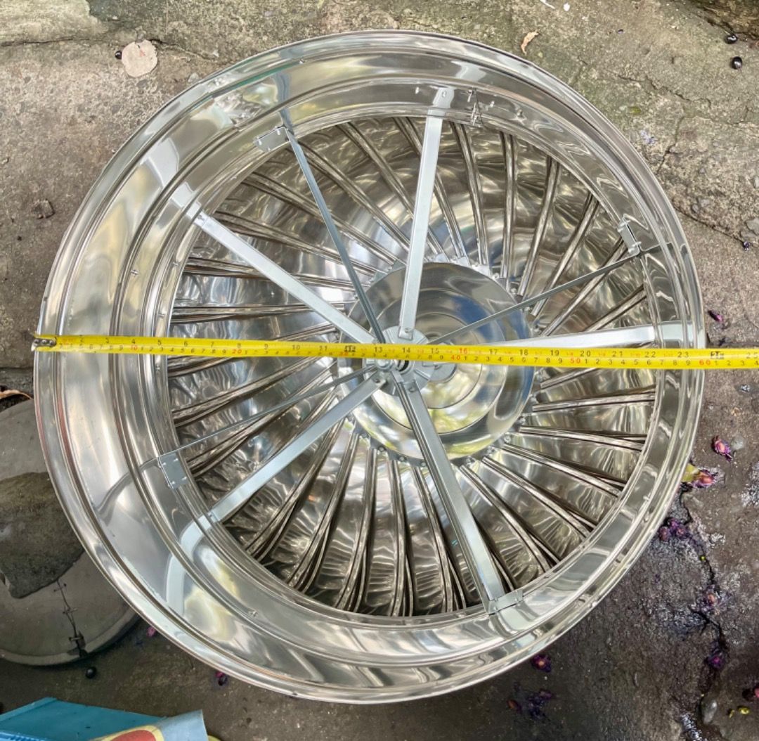Wind Driven Roof Ventilator Stainless Turbine (Category: Everything Else Others) located in Manila. Submitted by 09178877774 (Listing ID 238495560, Image 3). Description: SALE: Wind Driven Roof Ventilator Stainless Php6,500 Only Effective✅ Economical✅ Eco-Friendly✅ Energy Efficient✅Quiet✅No-Leaks Installing roof ventilators since 2017 For site inspection and inquiries, please message us: Globe/Vi ber/Wha ts app - 0917 887 7774 😎 F B me ssenger: 