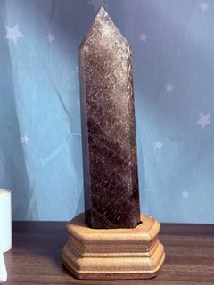 đSale (Purify Negative Energy) Smoky Quartz Point (Most of the surface shows refractive sparkle) (Slightly damaged tip). 0149864222391508865110