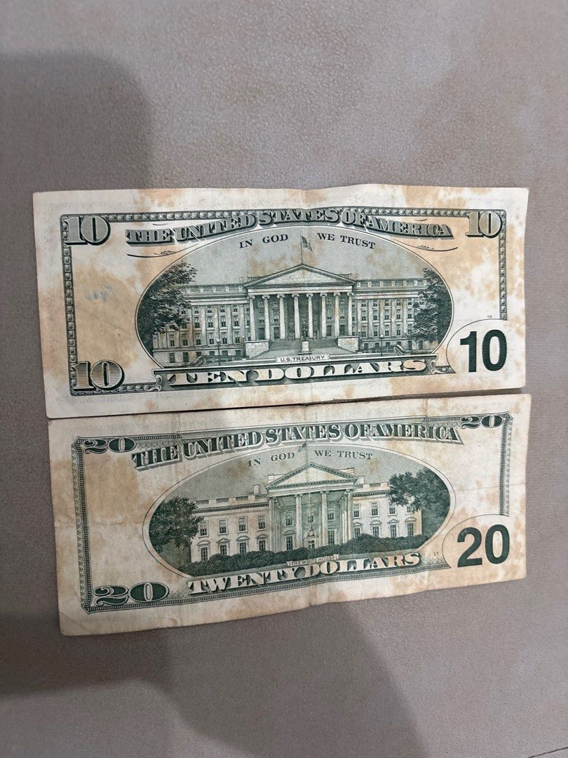 舊版美國紙幣10 美元及20 美元, 興趣及遊戲, 收藏品及紀念品, 錢幣- Carousell
