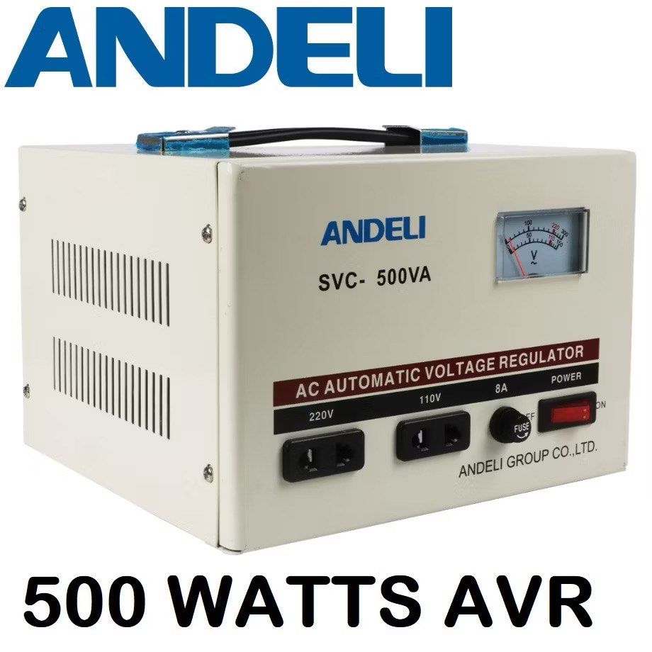 Andeli SVC 500 VA AVR (Category: Electrical, Adaptors & Sockets) located in Las Pinas. Submitted by kurisuta (Listing ID 1391979709, Image 1). Description: AVR 500 VA brand new, but no original box RFS: mali ng nabili.