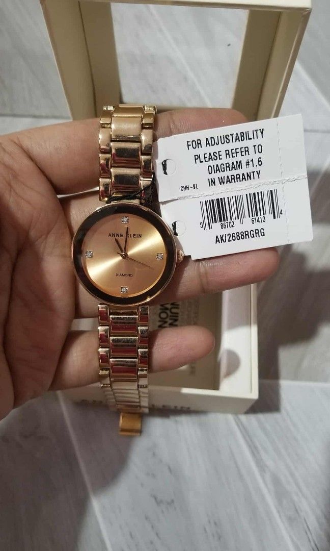 Anne Klein rosegold watch with diamond (Category: Women's Watches) located in Caloocan City. Submitted by datumaootl13467 (Listing ID 1392020761, Image 3). Description: 100% authentic not yet used bought in HK..