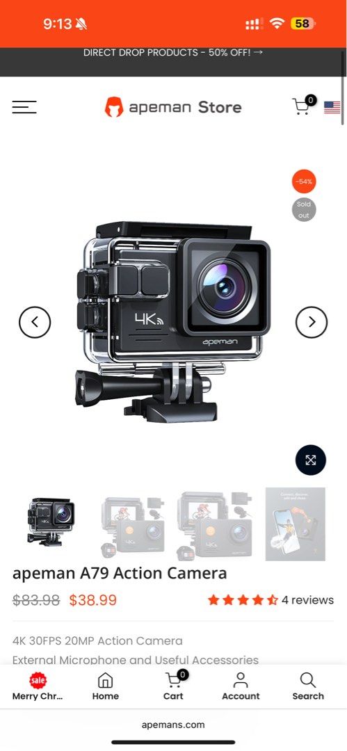 Apeman A79 Apeman External Microphone Apeman A79 Action Camera 4K