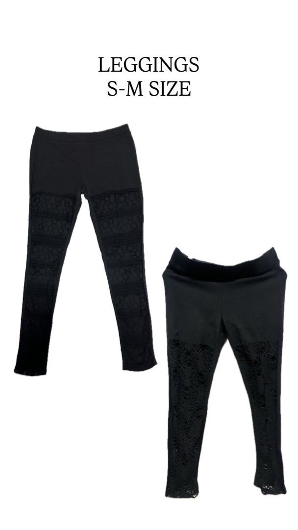 BLACK LEGGINGS W HOLES (Category: Activewear) located in Manila. Submitted by angela_declutters (Listing ID 1391988838, Image 1). Description: south caloocan location lalamove/jnt/pickup.