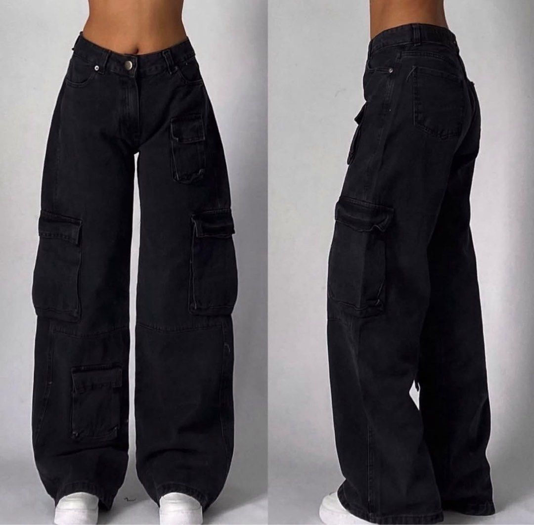 Cargo Pants / Utility Pants from GIRL ALMIGHTY (Category: Jeans) located in Valenzuela. Submitted by _avyyyy (Listing ID 1392103614, Image 1). Description: Cargo Pants from GIRL ALMIGHTY · Bought from their IG. · Never been used!! Sinukat lang. · I have oreo and green color. ☆ Waist: 23-24in ☆ Length: 38.5in - with 8 pockets & 1 mini pocket - quality and ang kapal ng tela!! ang bigat!!.
