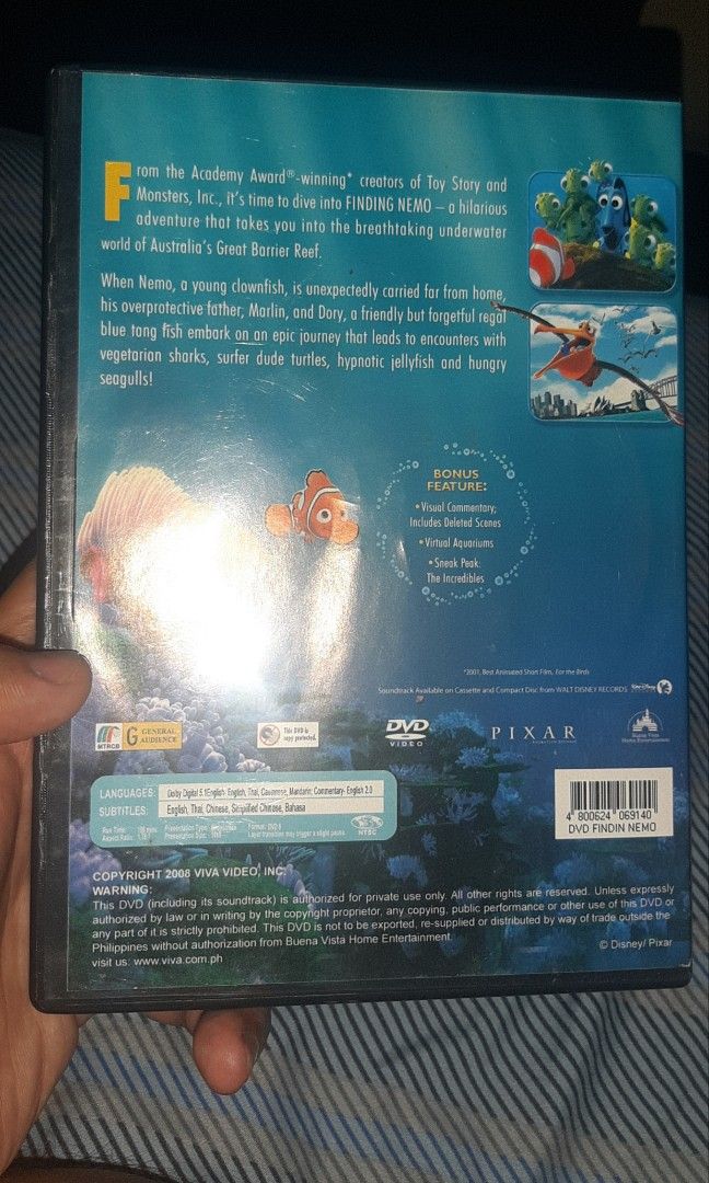 Disney's Finding Nemo (Category: Children's Books) located in Mauban. Submitted by danielpasamba (Listing ID 1392116810, Image 2). Description: Just keep swimming just keep swimming. Keep going; RFS: No Longer in use stuck lang sa bahay..