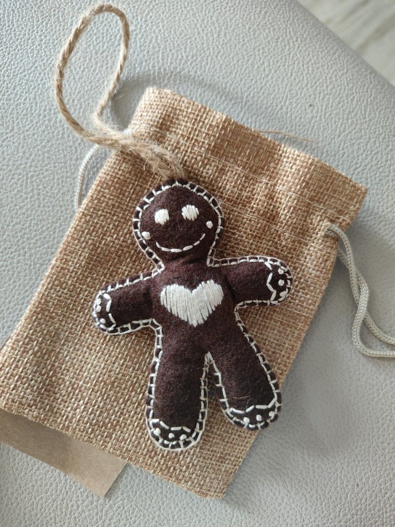 Felt Gingerbread man (Category: Other Home Decor) located in Mandaluyong City. Submitted by patchandpast (Listing ID 1391974143, Image 1). Description: Handmade felt gingerbread man..