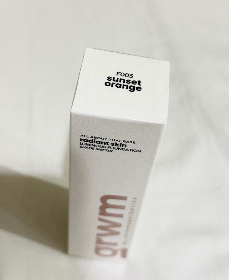 GRWM foundation shade shifter in Sunset Orange (Category: Makeup) located in Quezon City. Submitted by azifaire (Listing ID 1392037680, Image 1). Description: - Brand new / Never Opened - GRWM radiant skin luminous foundation shade shifter in Sunset Orange F003 - shipping to be shouldered by the buyer GCash Only (payment first basis).