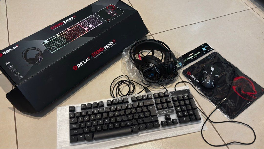 Inplay Keyboard + Mouse + Headset (Category: Computer Keyboard) located in Pasig City. Submitted by unwanteditemsfrommycloset (Listing ID 1391981116, Image 1). Description: not used, only opened pm if interested!.