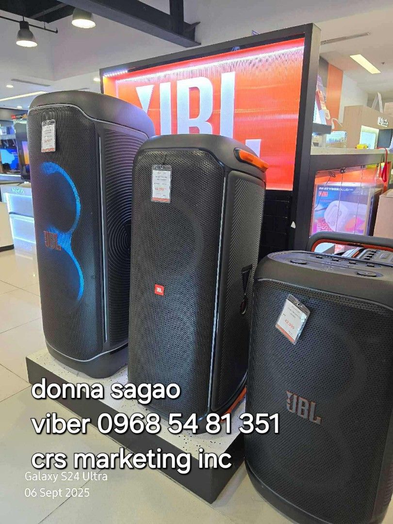Jbl soundbar (Category: Soundbars, Speakers & Amplifiers) located in Manila. Submitted by donnasagao03665 (Listing ID 1392077685, Image 1). Description: 💙 JBL PARTY BOX SPEAKER / JBL PARTYBOX SPEAKER / JBL ON THE GO / JBL ULTIMATE 💙 JBL 520 - 33,300 JBL ENCORE ESSENTIAL - 13,500 JBL ENCORE - 18,000 JBL ENCORE 2 - 19,500 JBL ON THE GO ESSENTIAL - 17,300 JBL CLUB 120 - 18,000 JBL STAGE 320 ( BLACK/WHITE ) - 27,000 JBL 710 - 34,700 JBL 1000 - 44,8