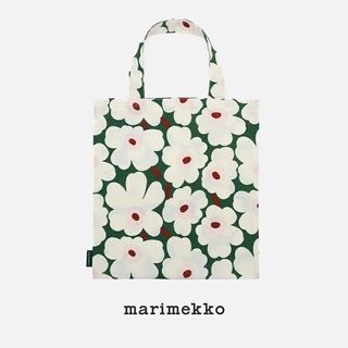 MARIMEKKO 小布袋-白色x深綠色 $34964234490012161110