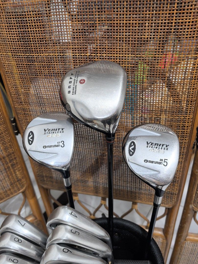 Maruman golf set for beginners (Category: Golf) located in Caloocan City. Submitted by ace2729 (Listing ID 1392081052, Image 2). Description: MARUMAN GOLF SET FOR BEGINNERS DRIVER: ONOFF 10° R FLEX WOOD: MARUMAN VERITY STAINLESS #3-17° #5-20° R FLEX MARUMAN TITUS WA-2 IRONS 4,5,6,7,8,9,P,S & WORLD EAGLE PUTTER GRAPHITE SHAFT R FLEX BAG: SPALDING ALL ARE IN VERY GOOD CONDITION LOCATION: PUNTURIN VALENZUELA WE SHIP NATIONWIDE SF BUYER'S EXPENSE.