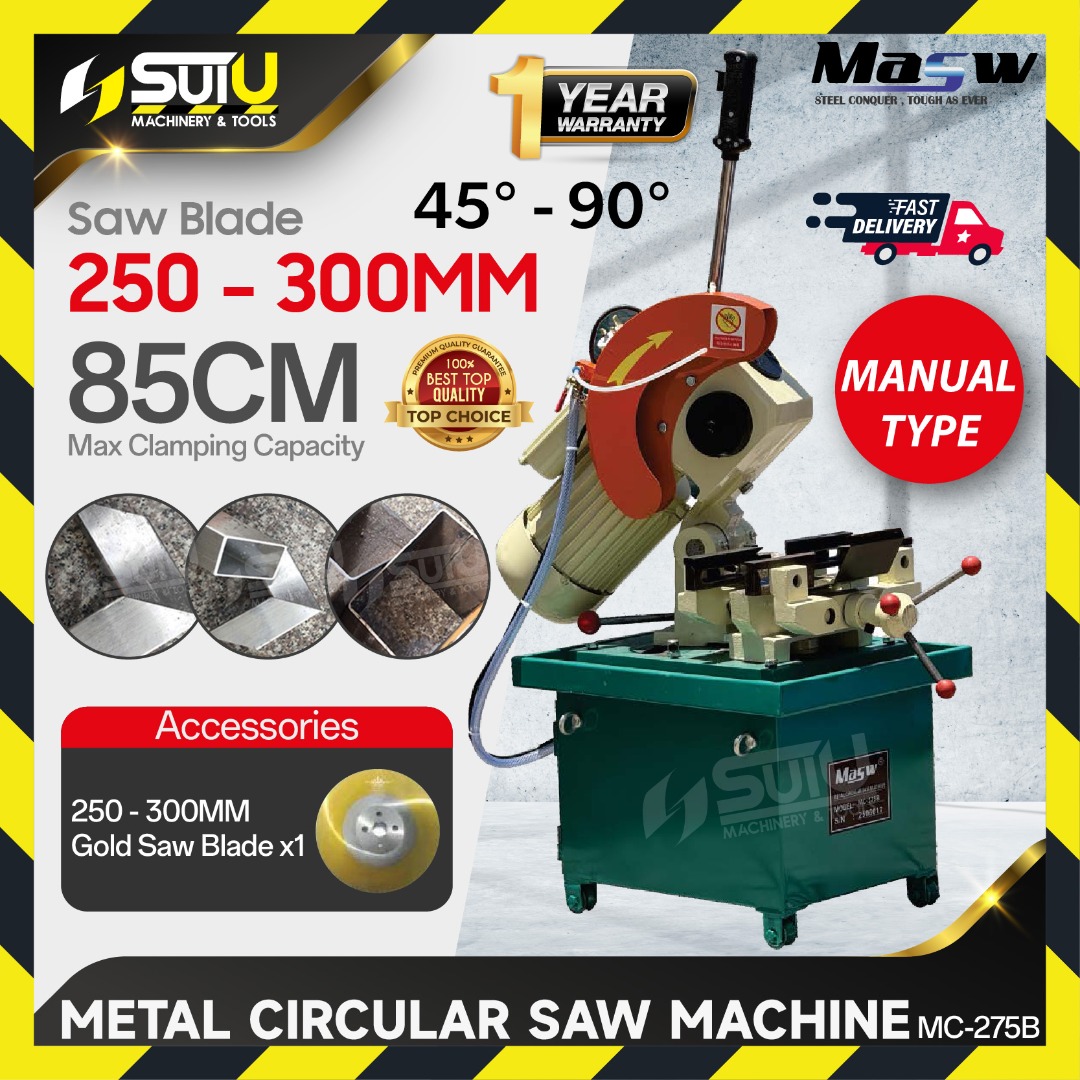 MASW MC-275B / MC275B 3HP Metal Circular Saw Machine 2.2kW, Furniture ...