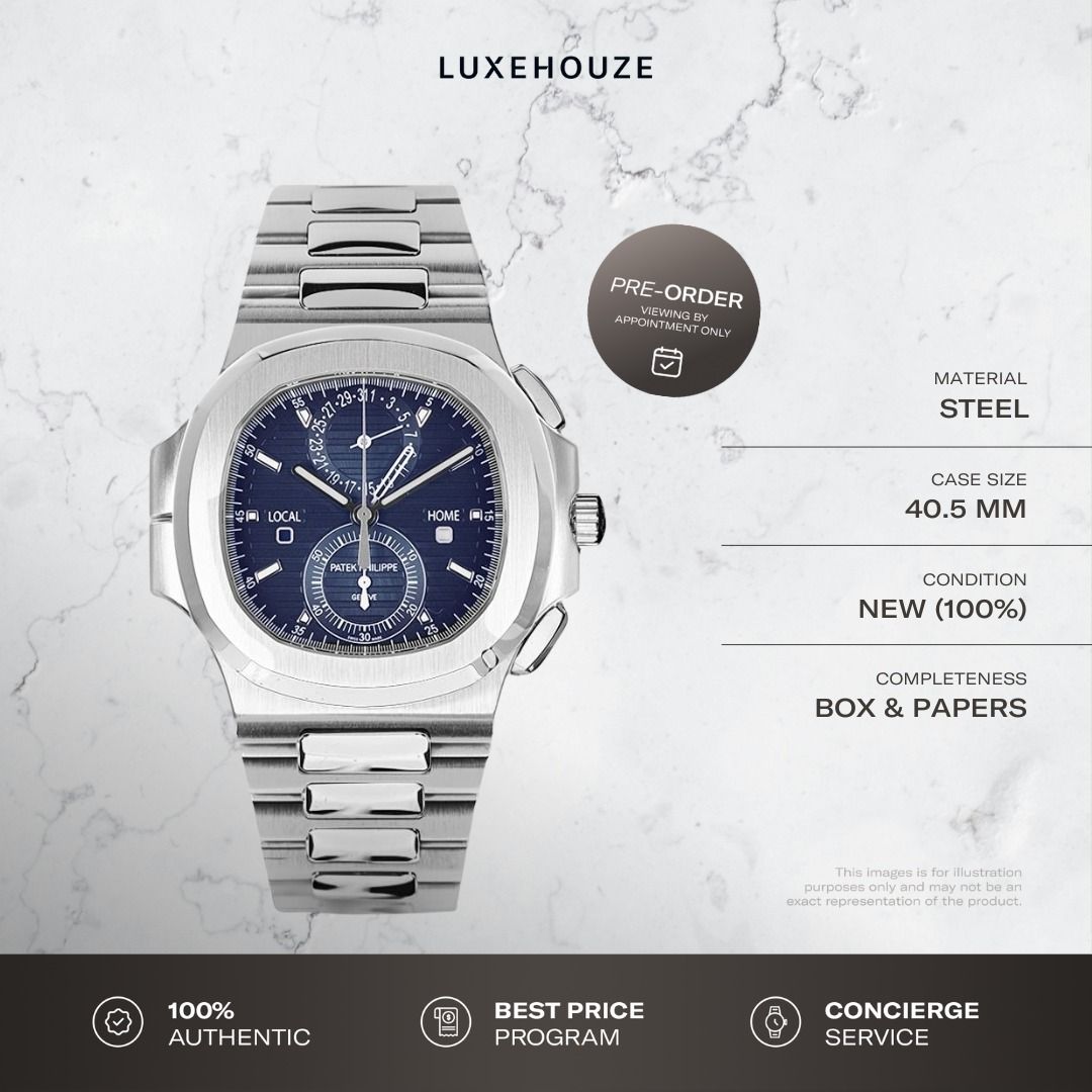 New 2025 Patek Philippe Nautilus 5990/1A-011 Blue (Category: Watches) located in Singapore. Submitted by luxehouze (Listing ID 1391379055, Image 1). Description: Luxehouze is your trusted marketplace to buy and sell luxury goods. Luxehouze SG Pte Ltd is a licensed luxury goods marketplace and regulated dealer. WHY US? 100% Authentic with Money-Back Guarantee Best Price Program* Luxury Sourcing * T&Cs apply. OUR SERVICES • Watch Purchase - Shop yo