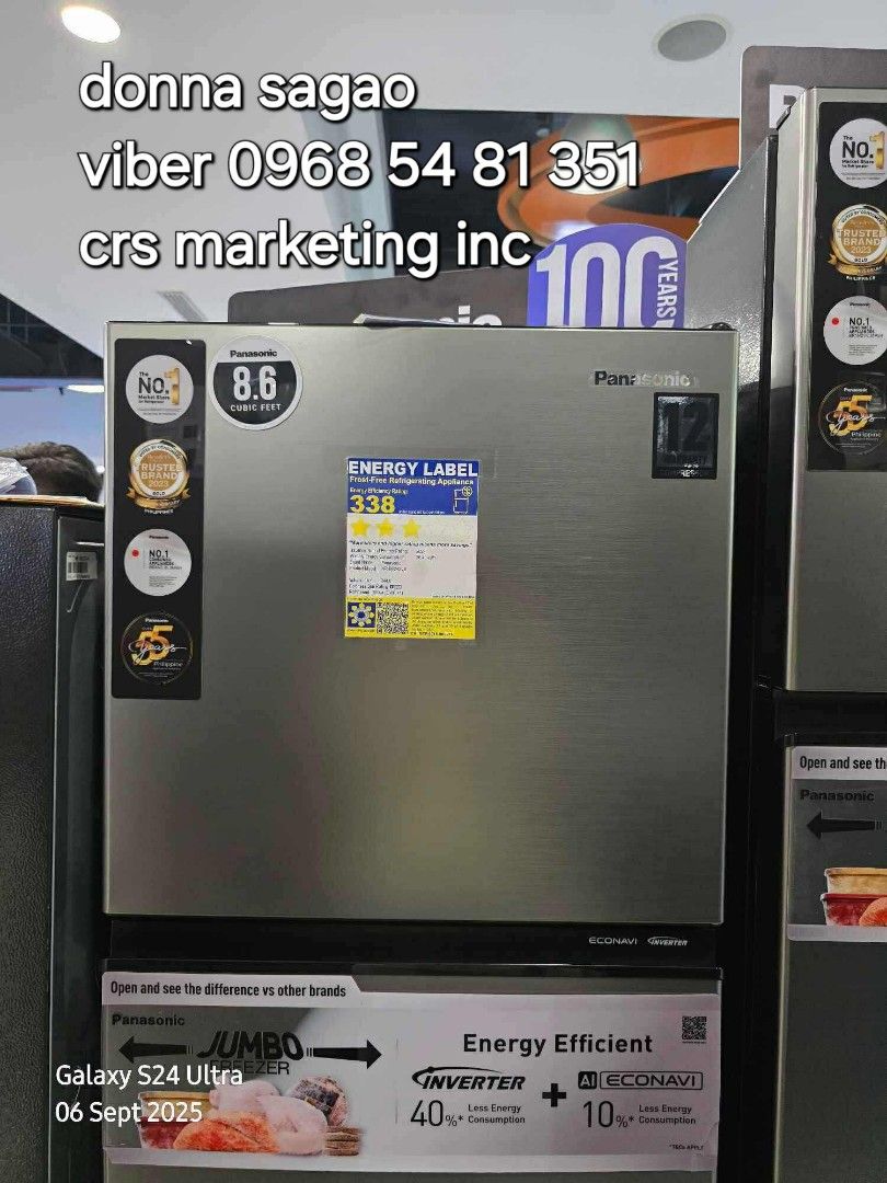 Panasonic ref (Category: Refrigerators and Freezers) located in Manila. Submitted by donnasagao03665 (Listing ID 1392077260, Image 3). Description: 💙 PANASONIC REF / PANASONIC TWO DOOR / PANASONIC REFRIGERATOR NO FROST INVERTER 💙 NR-BP242VS 8.6 - 17,400 NR-BP272VS 9.5 - 20,500 NR-BP292VS 10.4 - 21,200 NR-BP242VD 8.6 - 18,900 NR-BP272VD 9.5 - 21,000 NR-BP292VD 10.4 - 23,000 NR-TL351BPKP 11.3 - 28,300 NR-TL381BPKP 12.9 - 30,200 NR-TX461CPK 14.3 -
