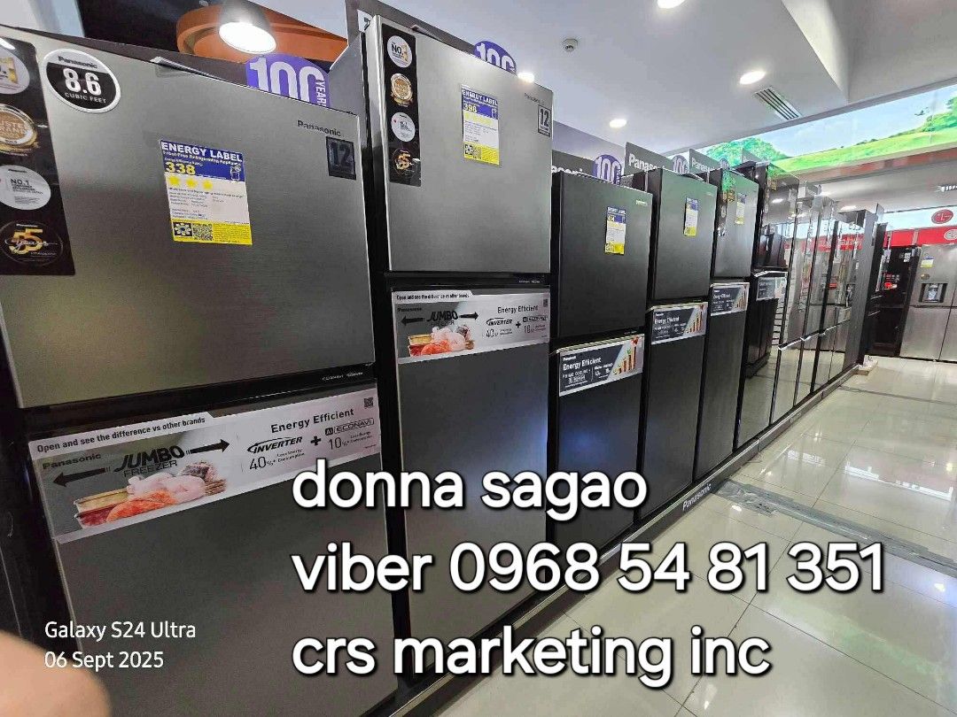Panasonic ref (Category: Refrigerators and Freezers) located in Manila. Submitted by donnasagao03665 (Listing ID 1392077260, Image 1). Description: 💙 PANASONIC REF / PANASONIC TWO DOOR / PANASONIC REFRIGERATOR NO FROST INVERTER 💙 NR-BP242VS 8.6 - 17,400 NR-BP272VS 9.5 - 20,500 NR-BP292VS 10.4 - 21,200 NR-BP242VD 8.6 - 18,900 NR-BP272VD 9.5 - 21,000 NR-BP292VD 10.4 - 23,000 NR-TL351BPKP 11.3 - 28,300 NR-TL381BPKP 12.9 - 30,200 NR-TX461CPK 14.3 -