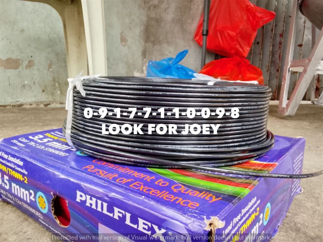Philflex THHN wire (Category: Other Home Furniture) located in Manila. Submitted by joeyroque09 (Listing ID 1392006808, Image 2). Description: ‎Item: Philflex THHN wire ‎Specs: black 3.5mm2 .