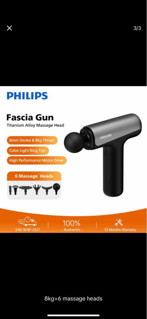Philips Massage Gun (Category: Massage Devices) located in Manila. Submitted by alendlr (Listing ID 1392053688, Image 3). Description: .