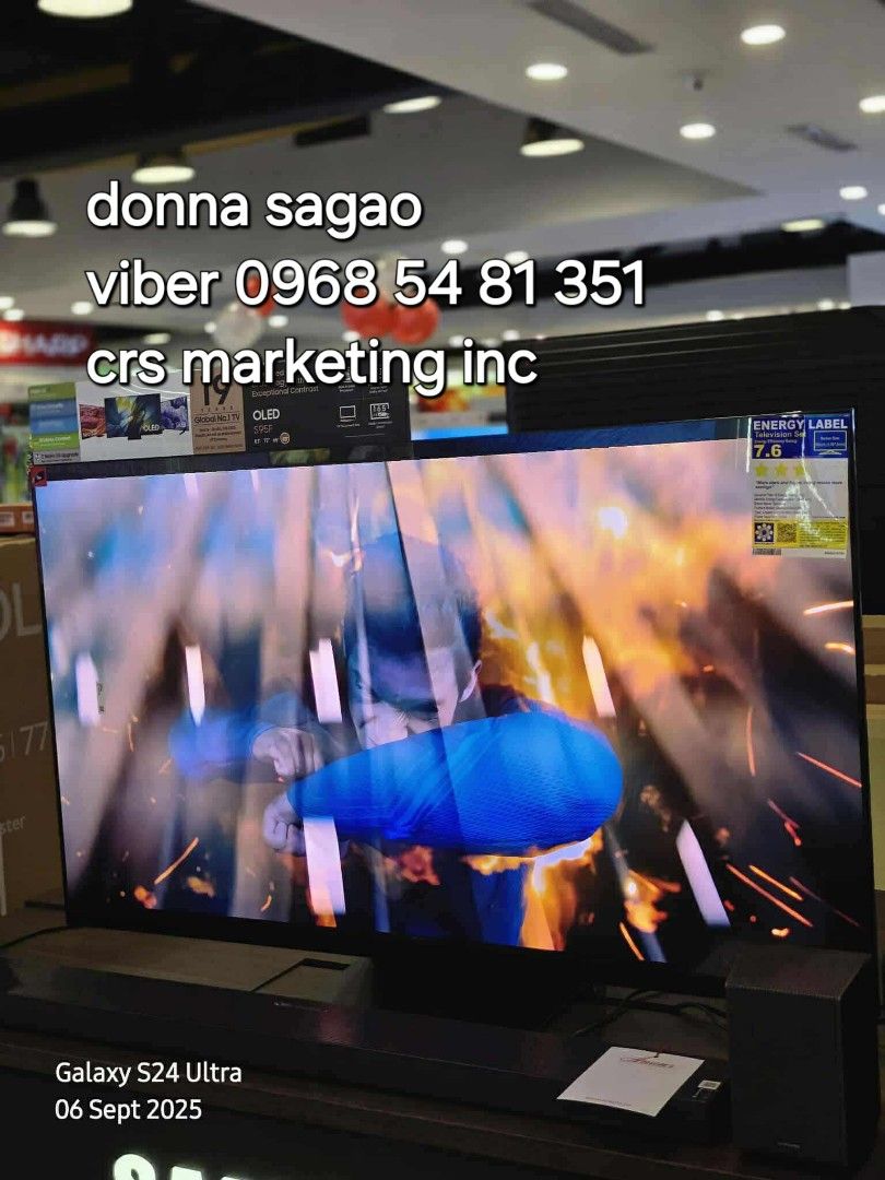 Samsung Oled (Category: TV) located in Manila. Submitted by donnasagao03665 (Listing ID 1392028468, Image 2). Description: 💙 SAMSUNG OLED TV 2025 MODEL FREE SOUNDBAR 55S95F 65S95F 77S95F 83S95F 55S85F 65S85F 💙 QA55S95F - 91,500 / T420 QA65S95F - 99,500 QA77S95F - 147,700 / Q800F QA83S95F - 217,300 / Q930F ( free installation and demo within metro manila - wall bracket not included ) QA55S85F - 62,800 QA65S85F - 77,700 PRICE MAY CHANGE WITHOUT P