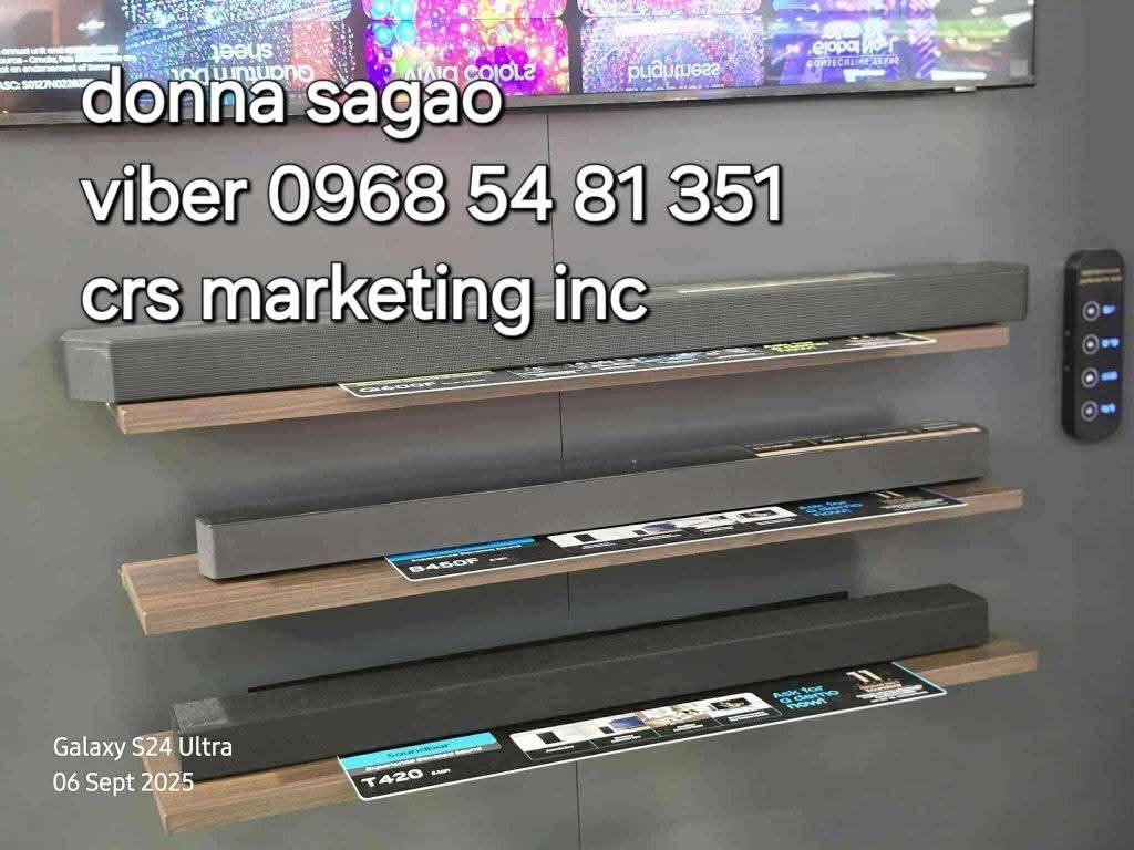 Samsung soundbar (Category: Soundbars, Speakers & Amplifiers) located in Quezon City. Submitted by daligcon19 (Listing ID 1392049065, Image 1). Description: 💙 SAMSUNG SOUNDBAR 2025 MODEL / SAMSUNG TOWER SPEAKER / SAMSUNG SPEAKER MUSIC FRAME 💙 📍 MUSIC FRAME HW LS60D - 14,500 📍 TOWER MX T50 - 12,300 MX T70 - 17,200 MX ST50B - 18,900 📍 SOUNDBAR HW B400F - 4,000 HW B450F - 10,000 HW Q600F - 12,800 HW QS700F - 22,300 HW Q800F - 24,800 HW Q930F - 