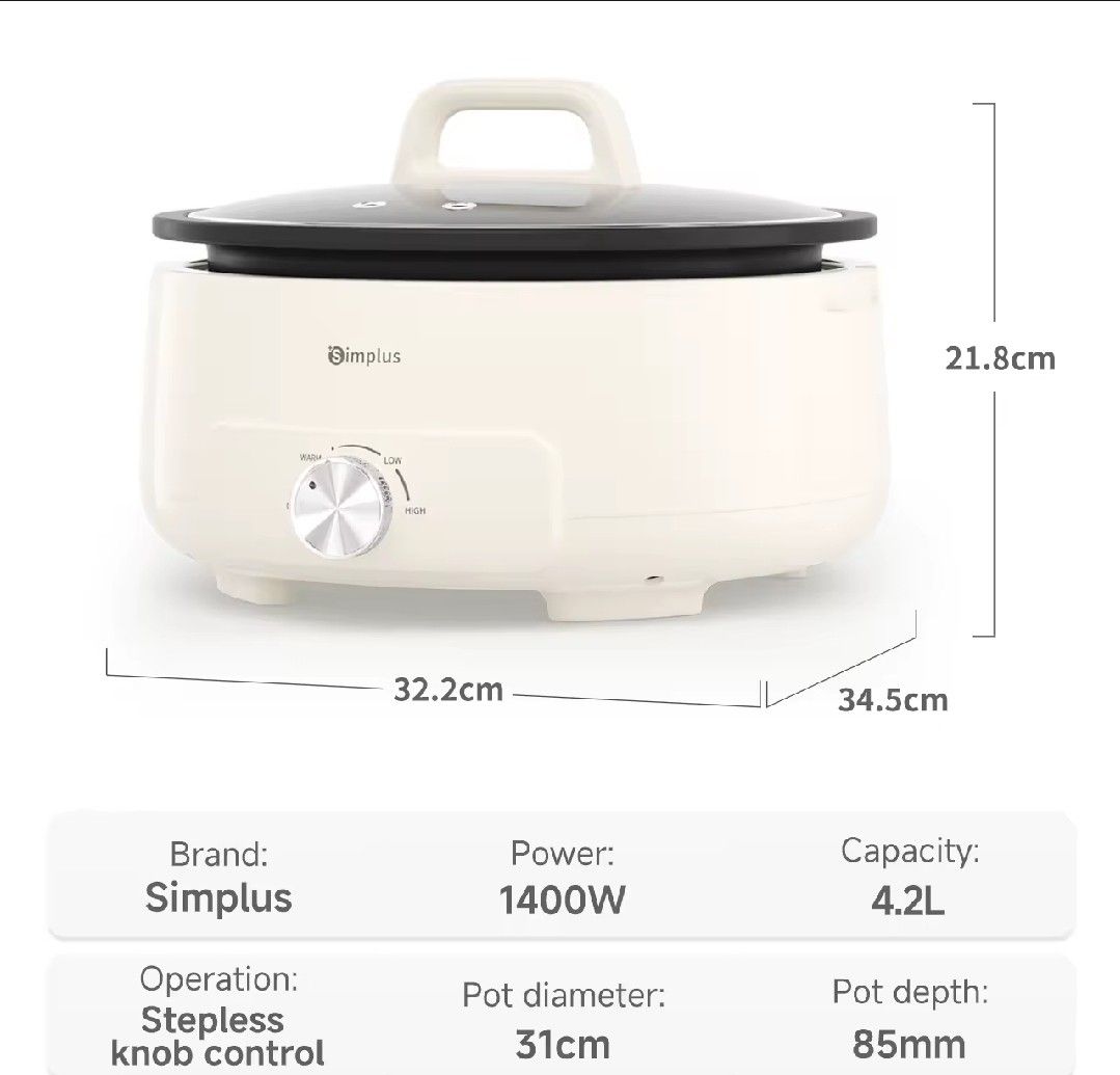 Simplus Electric Multi Cooker - 4.2L Capacity, TV & Home Appliances ...