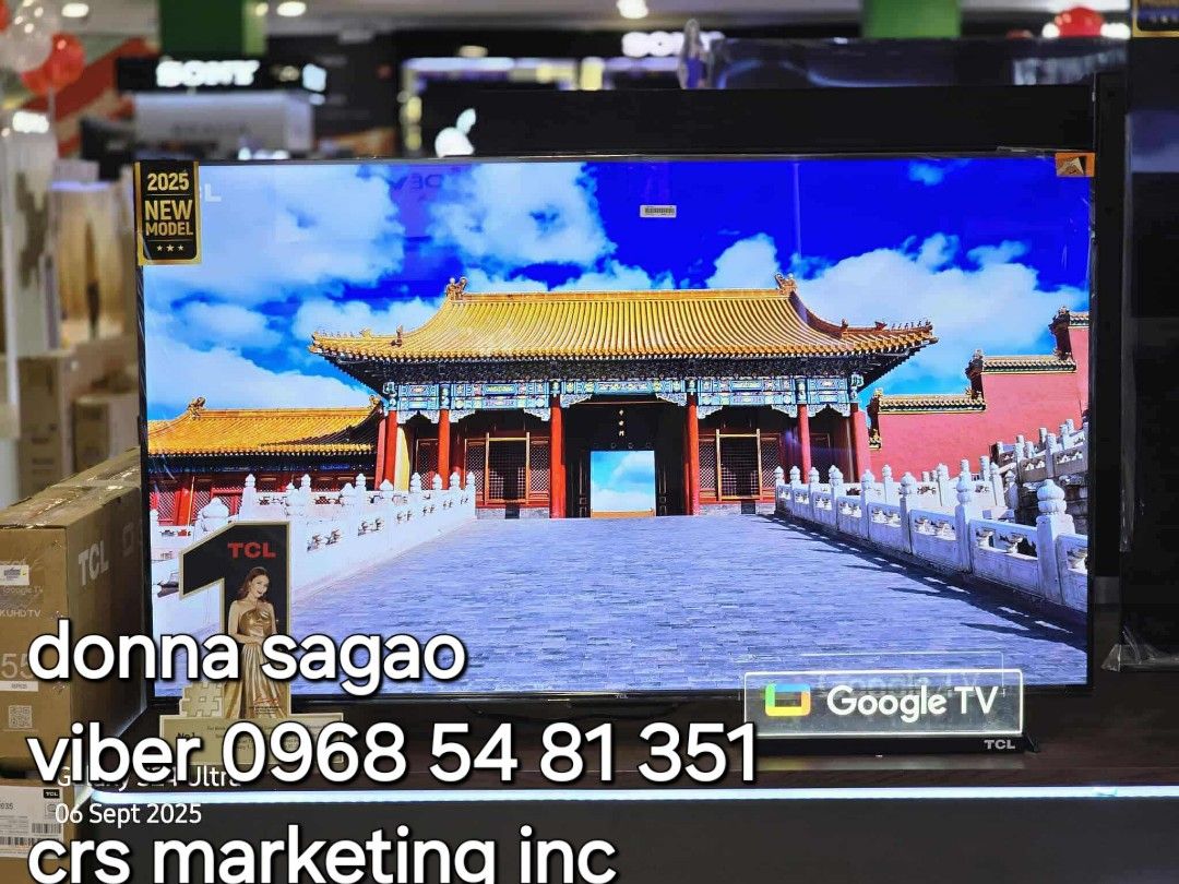 Tcl google tv (Category: TV) located in Manila. Submitted by donnasagao03665 (Listing ID 1392074298, Image 3). Description: 💙 TCL GOOGLE TV 2025 MODEL 43S5K 40S5K 32S5K QLED FHD 75P6K 4K UHD 43V6B 50V6B 55P635 65V6B 💙 FHD ANDROID TV QLED 32S5K - 10,700 40S5K - 13,000 42S5K - 14,900 4K UHD 75P6K - 41,000 4K UHD V6B 43V6B - 16,500 50V6B - 18,400 65V6B - 30,200 55P635 - 19,200 PRICE MAY CHANGE WITHOUT PRIOR NOTICE BRANDNEW AND SEALED TCL HOME SERV