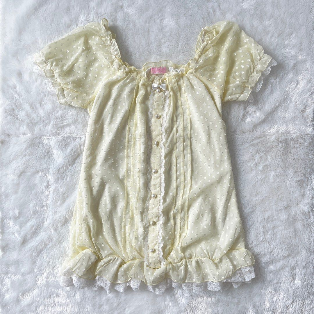 TRALALA LIZ LISA kawaii doll milkmaid fairy top soft yellow pastel ...