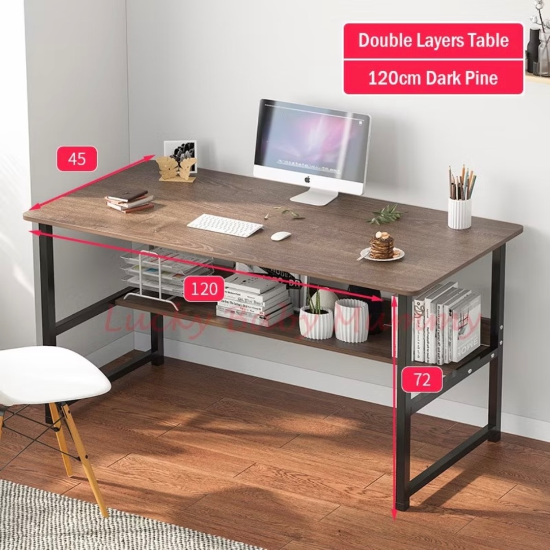 Writing Desk Table | Double Layer Study Desk Table | Modern Home Office ...