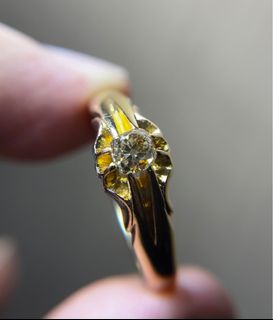 《小精品》《維多利亞時期》18k 香檳金 Buttercup Gypsy ring  鑽石戒指 5.68g64212407169281110