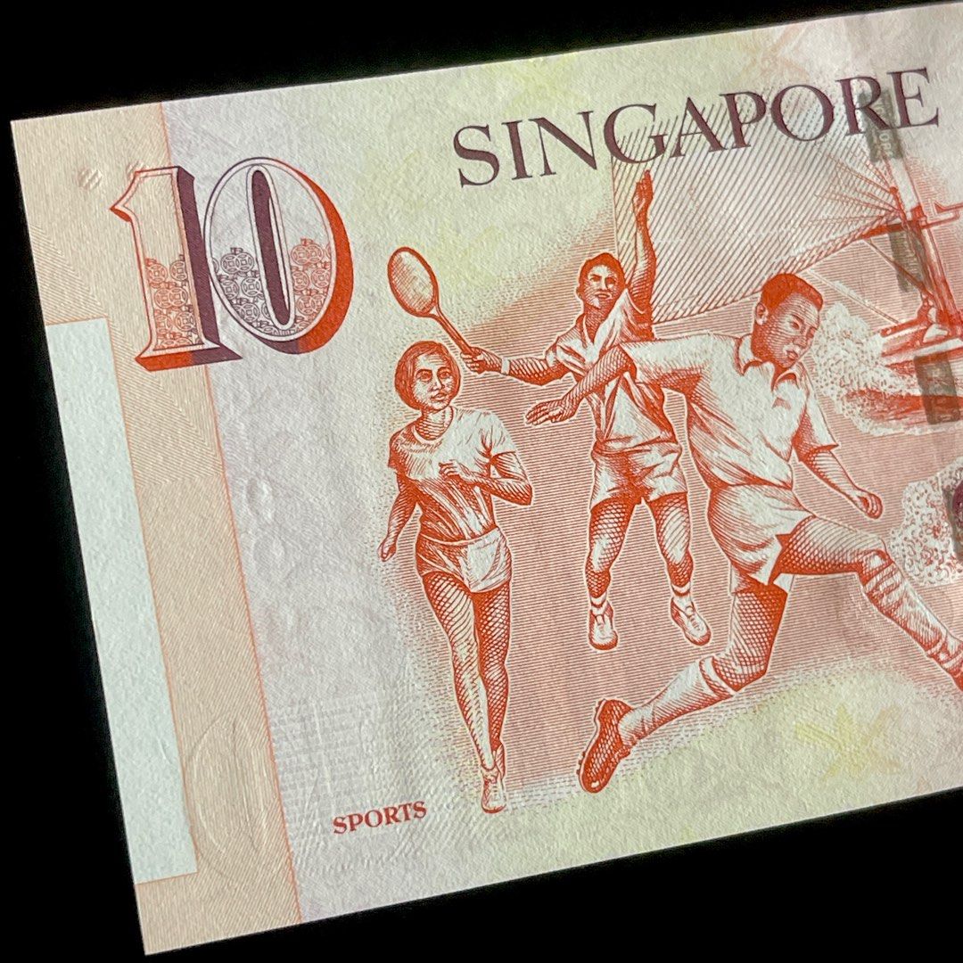2005 SINGAPORE PORTRAIT 10 DOLLARS 1AA 451999 P-48A UNC W/MINOR ...