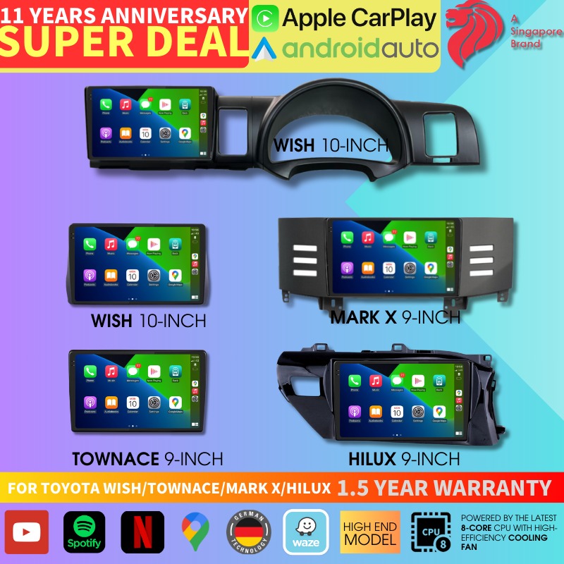 2K QLED HIGH-END LATEST ANDROID 13 ANDROID PLAYER FOR TOYOTA WISH MARK ...
