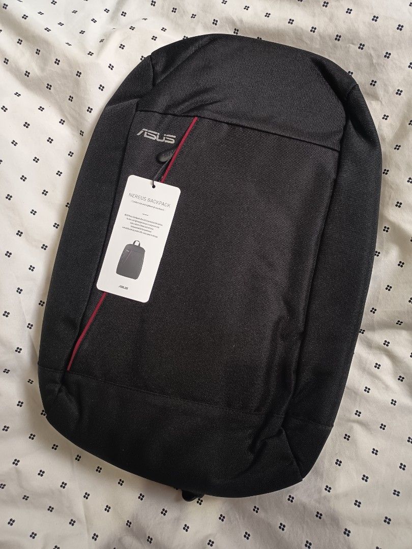Asus Nereus Backpack Laptop Bag 16 in (Category: Laptop Bags & Sleeves) located in Antipolo. Submitted by minelalisoo (Listing ID 1392245936, Image 1). Description: rfs: extra never been used even once original; comes with tags & original packaging (plastic) can fit 16 in. laptop not bulky! perfect for lrt/mrt commute I have the exact same bag and i'm selling the extra. it can fit my laptop, charger, tumbler, umbrella, makeup kit, notebook, basic